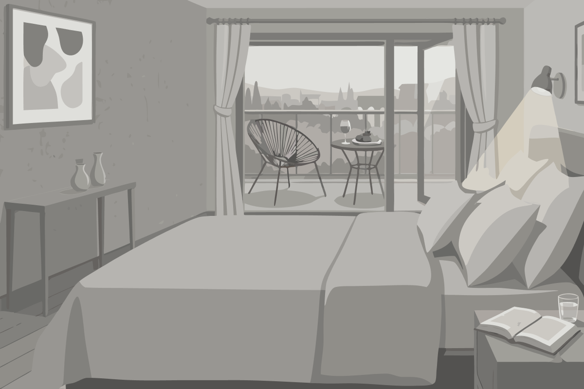 Apartment mit 1 Schlafzimmer und Balkon